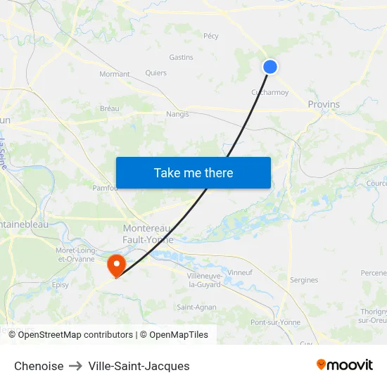 Chenoise to Ville-Saint-Jacques map