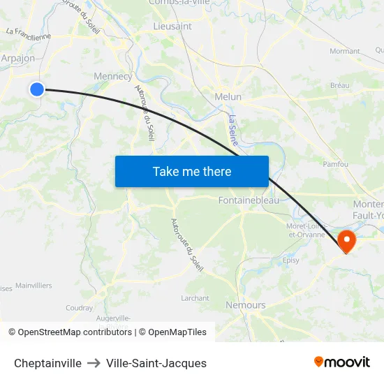 Cheptainville to Ville-Saint-Jacques map