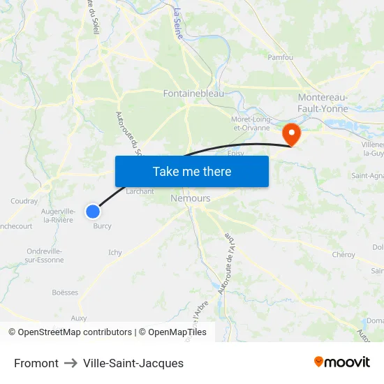Fromont to Ville-Saint-Jacques map