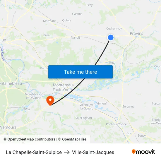 La Chapelle-Saint-Sulpice to Ville-Saint-Jacques map