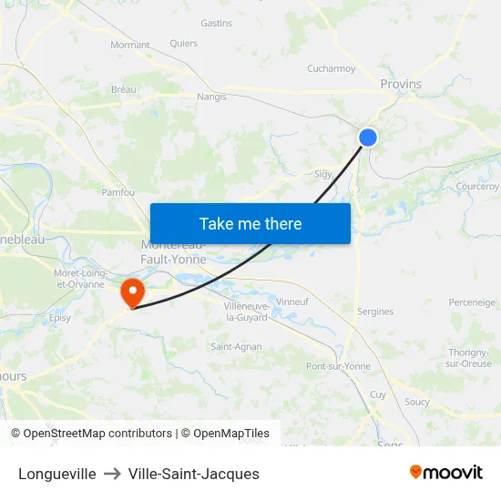 Longueville to Ville-Saint-Jacques map