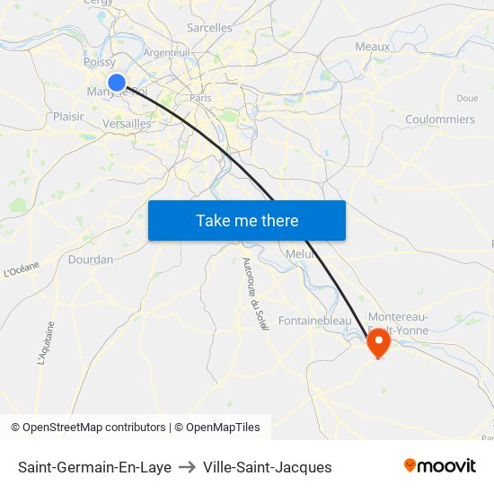 Saint-Germain-En-Laye to Ville-Saint-Jacques map