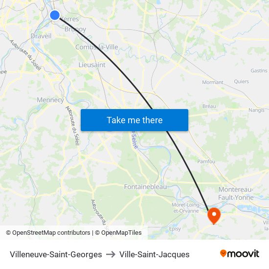Villeneuve-Saint-Georges to Ville-Saint-Jacques map