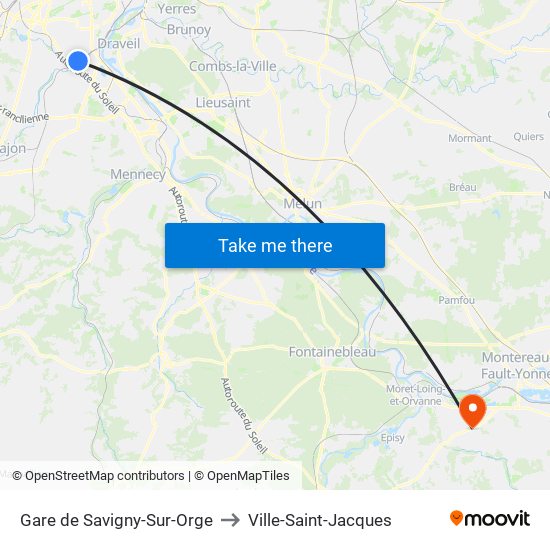 Gare de Savigny-Sur-Orge to Ville-Saint-Jacques map