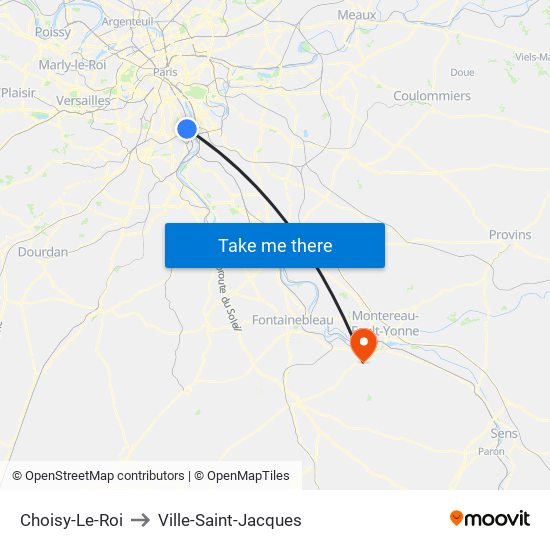 Choisy-Le-Roi to Ville-Saint-Jacques map