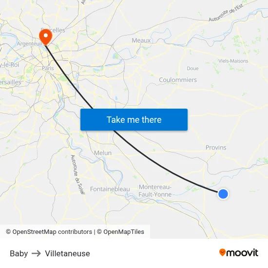 Baby to Villetaneuse map