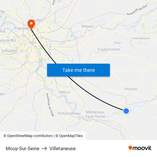 Mouy-Sur-Seine to Villetaneuse map