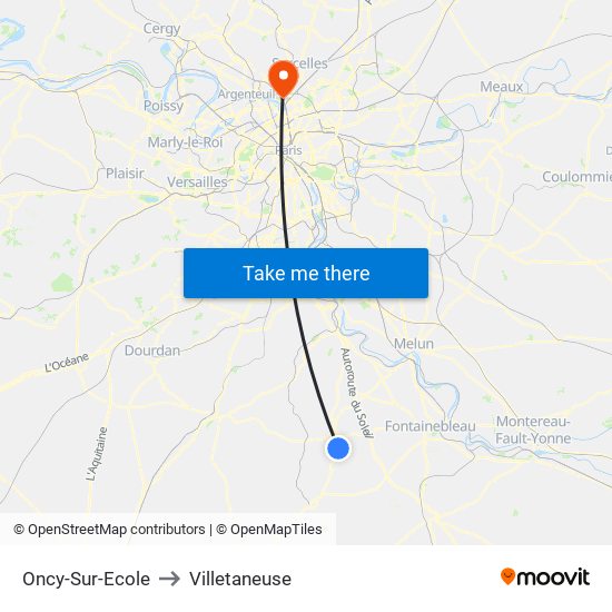 Oncy-Sur-Ecole to Villetaneuse map