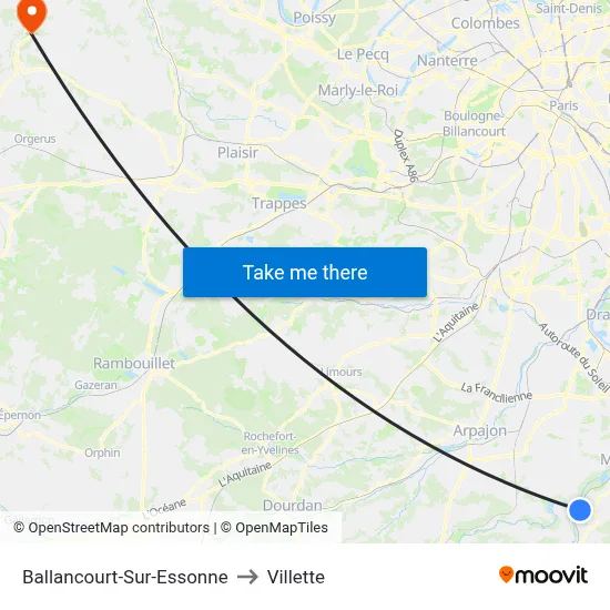 Ballancourt-Sur-Essonne to Villette map