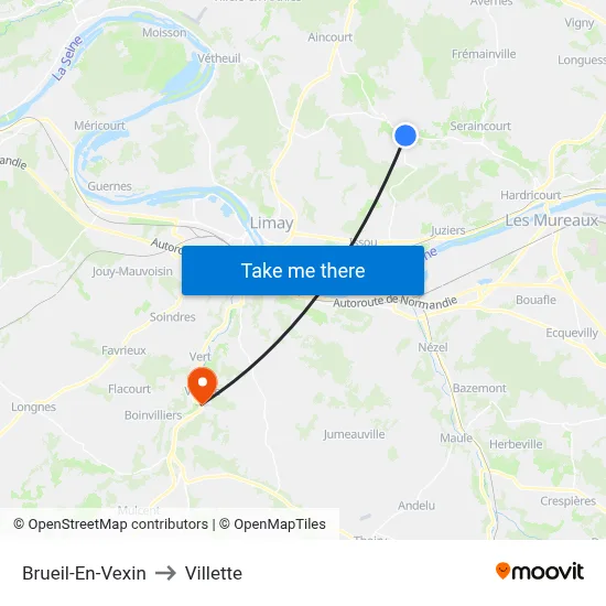 Brueil-En-Vexin to Villette map