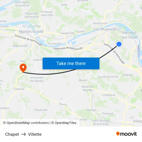 Chapet to Villette map