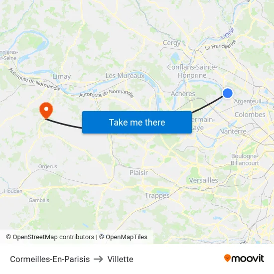 Cormeilles-En-Parisis to Villette map