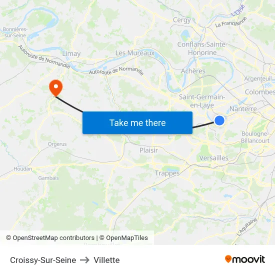 Croissy-Sur-Seine to Villette map