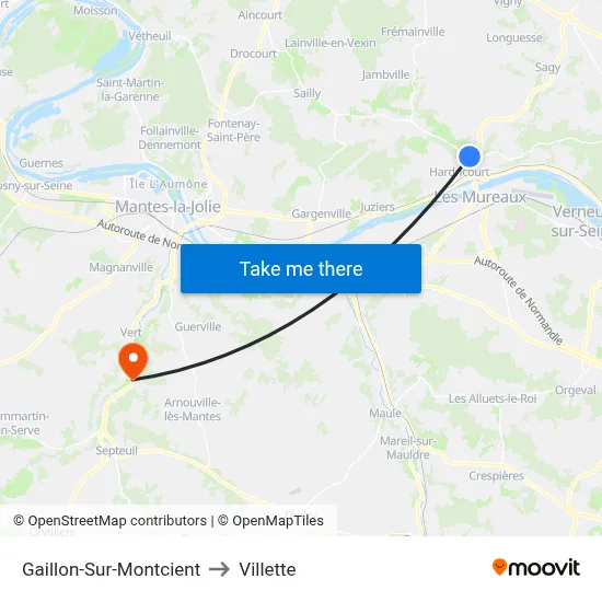 Gaillon-Sur-Montcient to Villette map
