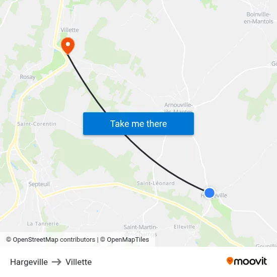 Hargeville to Villette map