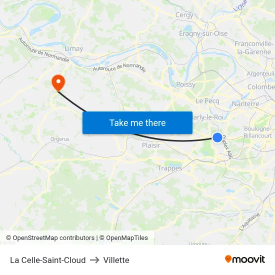La Celle-Saint-Cloud to Villette map