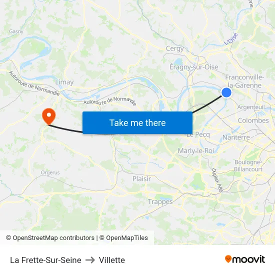 La Frette-Sur-Seine to Villette map