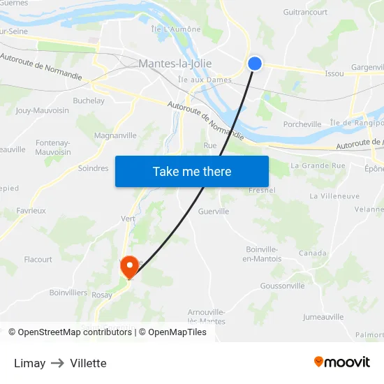 Limay to Villette map