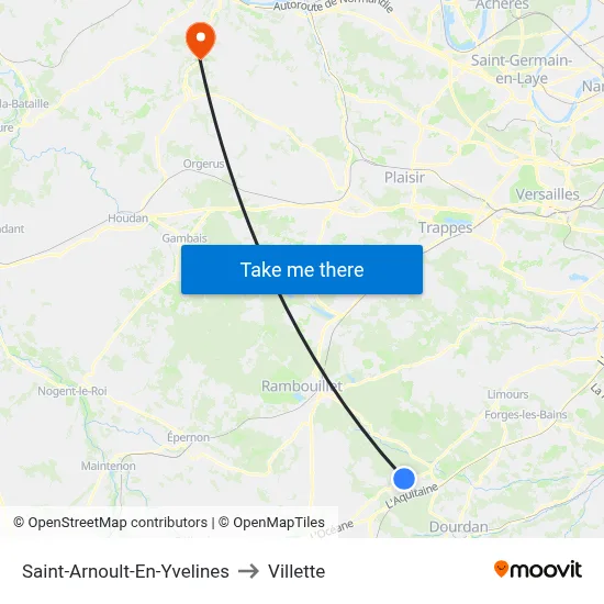 Saint-Arnoult-En-Yvelines to Villette map
