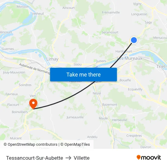 Tessancourt-Sur-Aubette to Villette map