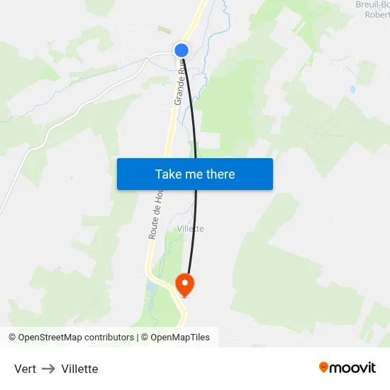 Vert to Villette map
