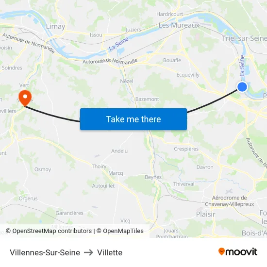 Villennes-Sur-Seine to Villette map