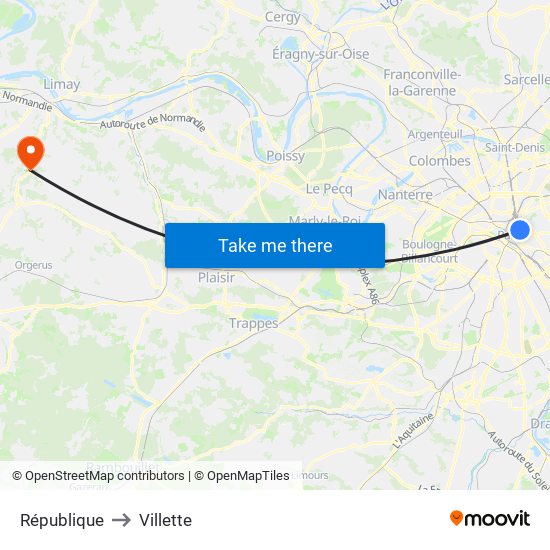 République to Villette map