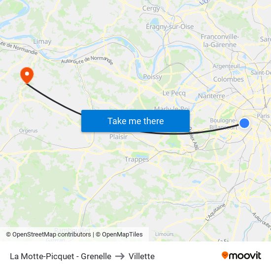 La Motte-Picquet - Grenelle to Villette map