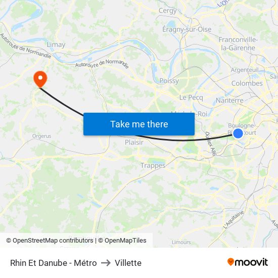 Rhin Et Danube - Métro to Villette map