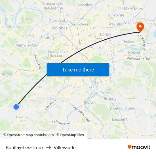 Boullay-Les-Troux to Villevaude map