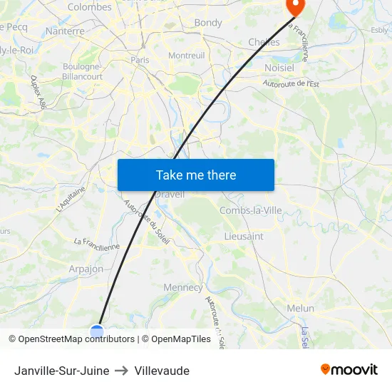 Janville-Sur-Juine to Villevaude map