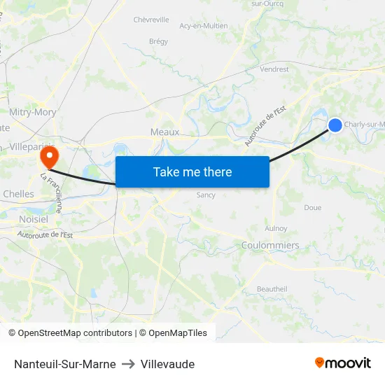 Nanteuil-Sur-Marne to Villevaude map