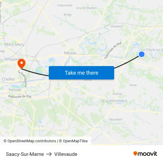 Saacy-Sur-Marne to Villevaude map