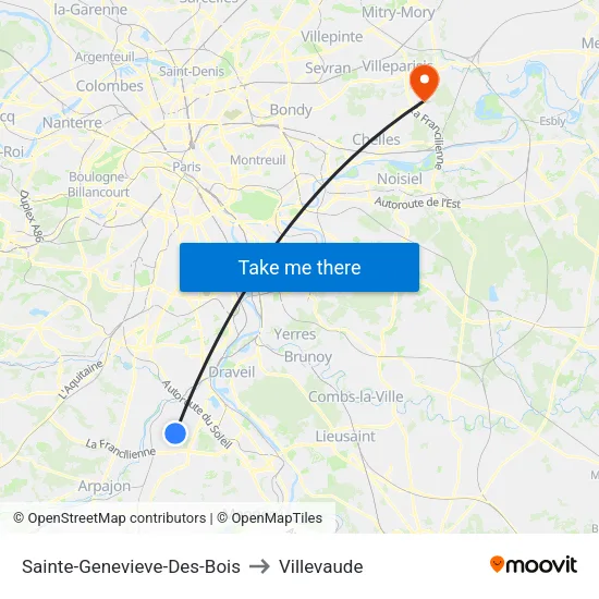 Sainte-Genevieve-Des-Bois to Villevaude map