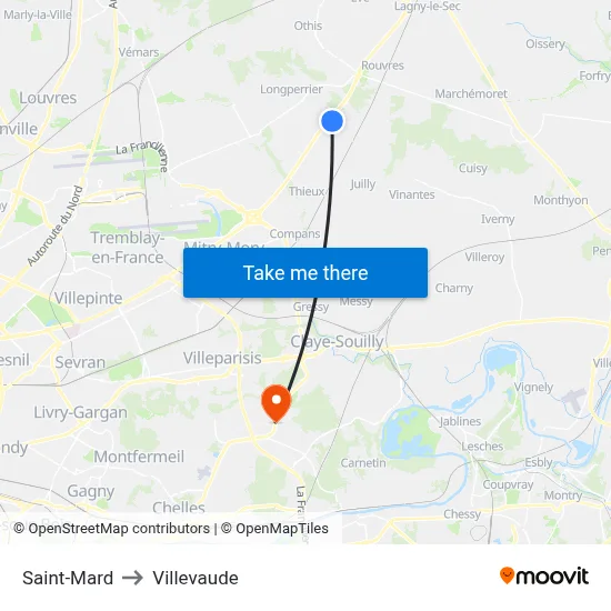 Saint-Mard to Villevaude map