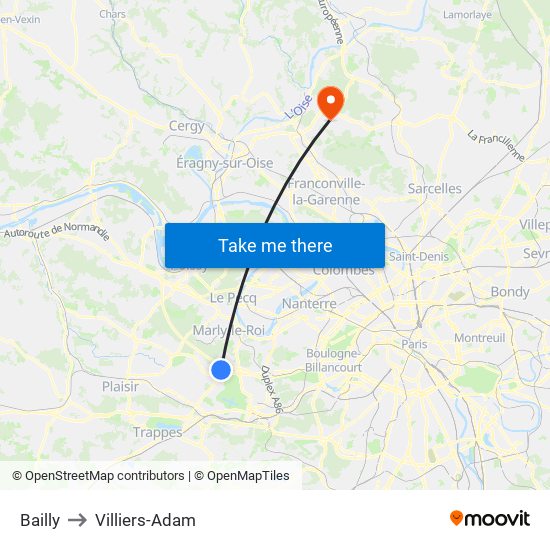 Bailly to Villiers-Adam map