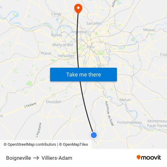 Boigneville to Villiers-Adam map