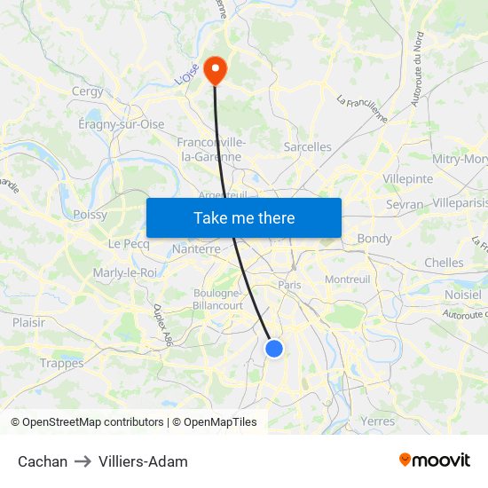 Cachan to Villiers-Adam map
