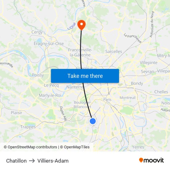 Chatillon to Villiers-Adam map