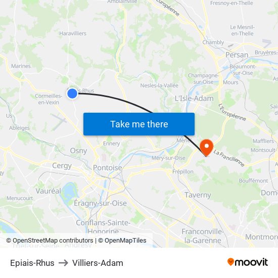 Epiais-Rhus to Villiers-Adam map