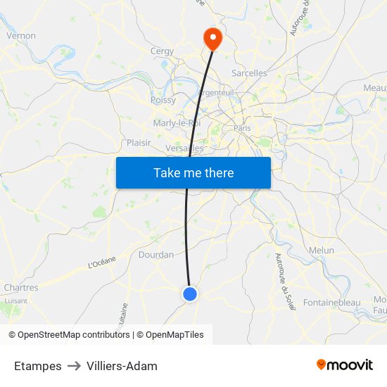 Etampes to Villiers-Adam map