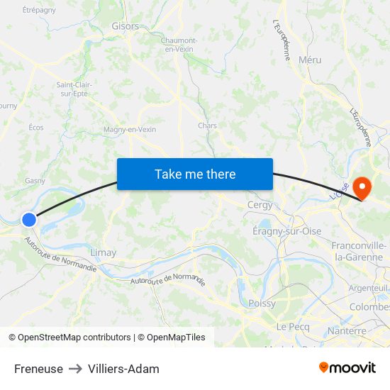 Freneuse to Villiers-Adam map