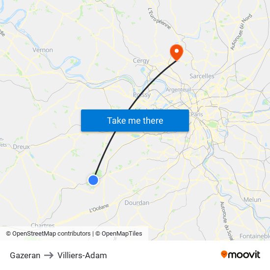 Gazeran to Villiers-Adam map