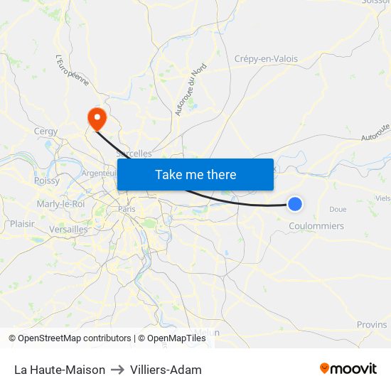 La Haute-Maison to Villiers-Adam map