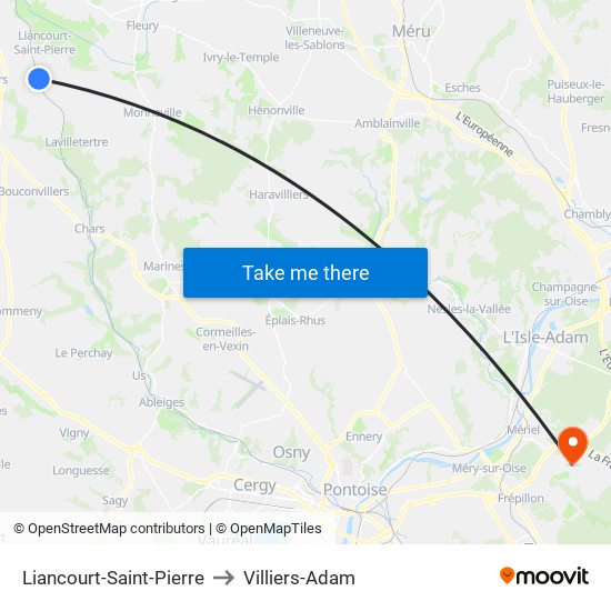 Liancourt-Saint-Pierre to Villiers-Adam map