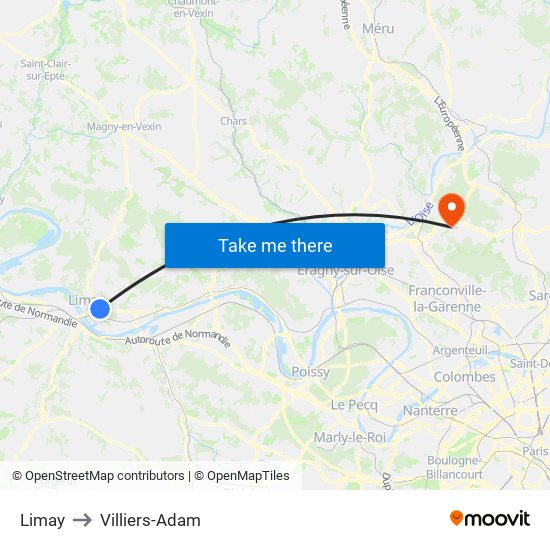 Limay to Villiers-Adam map