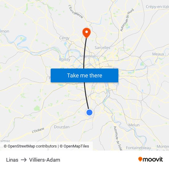 Linas to Villiers-Adam map