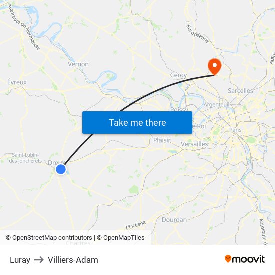 Luray to Villiers-Adam map