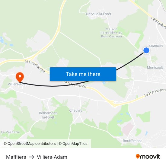 Maffliers to Villiers-Adam map