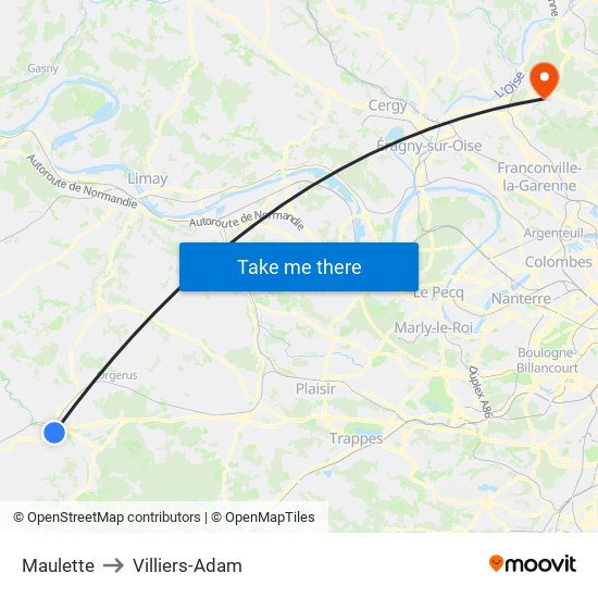 Maulette to Villiers-Adam map